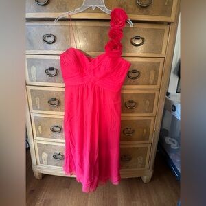 Vibrant Red One-Shoulder Dress